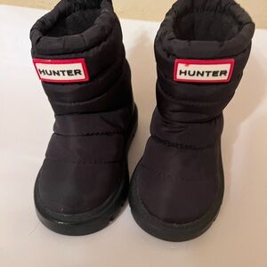 Hunter Kids Black Snow Boots